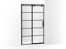 Composed™ Sliding Shower Door, 78" H X 44-1/8 - 47-7/8" W, With 3/8" Thick Crystal Clear Glass With Rectangular Grille Pattern