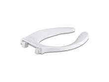 Stronghold® Commercial Elongated Toilet Seat With Integrated Handle, Self-Sustaining Check Hinge And Antimicrobial Agent