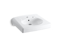 Brenham™ Wall-Mount Or Concealed Carrier Arm Mount Commercial Bathroom Sink With Single Faucet Hole And Right-Hand Soap Dispenser Hole, Antimicrobial Finish