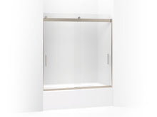 Levity® Sliding Bath Door, 62" H X 56-5/8 - 59-5/8" W, With 1/4" Thick Frosted Glass