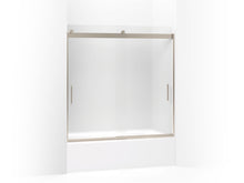 Levity® Sliding Bath Door, 59-3/4" H X 56-5/8 - 59-5/8" W, With 1/4" Thick Frosted Glass