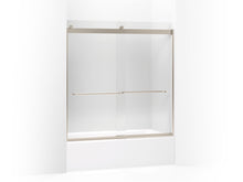 Levity® Sliding Bath Door, 62" H X 56-5/8 - 59-5/8" W, With 1/4" Thick Crystal Clear Glass