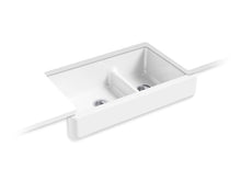 Whitehaven® Smart Divide® 35-1/2" Undermount Double-Bowl Farmhouse Kitchen Sink With Short Apron