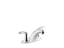 Coralais® Two-Handle Centerset Bathroom Sink Faucet With 0.5 Gpm Vandal-Resistant Aerator And Red/Blue Indicator, Less Drain