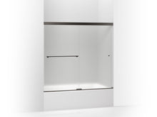 Revel® Sliding Bath Door, 55-1/2" H X 56-5/8 - 59-5/8" W, With 1/4" Thick Frosted Glass