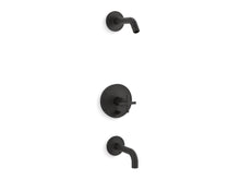 Purist® Rite-Temp® Bath And Shower Trim Kit With Push-Button Diverter And Cross Handle, Without Showerhead